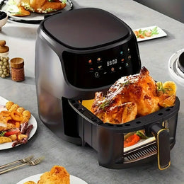 air fryer 6 Liters With Digital Control Panel Display,Preset Programs and Built-In Preheat Function, 2400W Ideal for Frying,Grilling,Roasting,&French Fries,Toasting, Meat,air fryer 6L Less energy