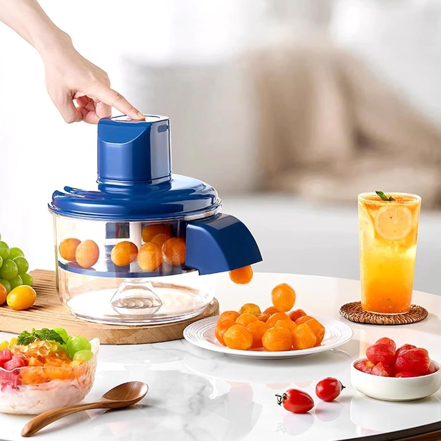 Automatic Grape Peeler Machine, Electric Garlic & Cherry Tomato Peeler Skin Remover Tool for Small Fruits, Effortless Peeling for Home Kitchen